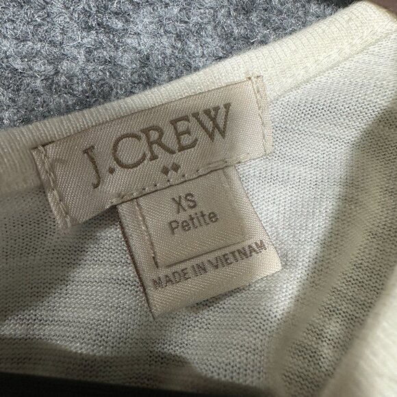J Crew Top Womens XS Tank Keyhole Back Curved Hem Pullover Stretch Knit Ivory - Picture 4 of 7
